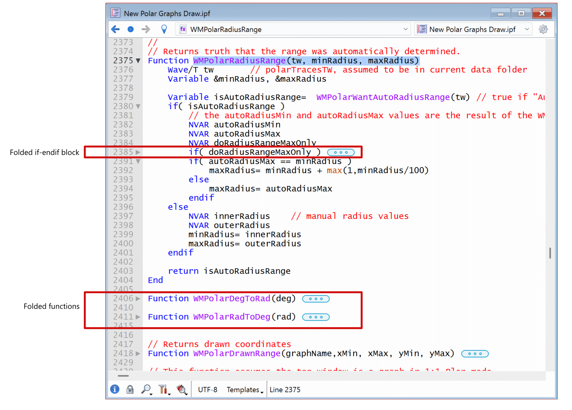 Igor pro10软件代码折叠2